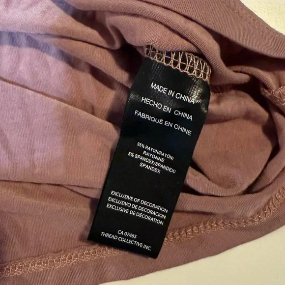 bebe Dusty Pink Cutout Sleeve Logo Tee - Picture 6 of 6